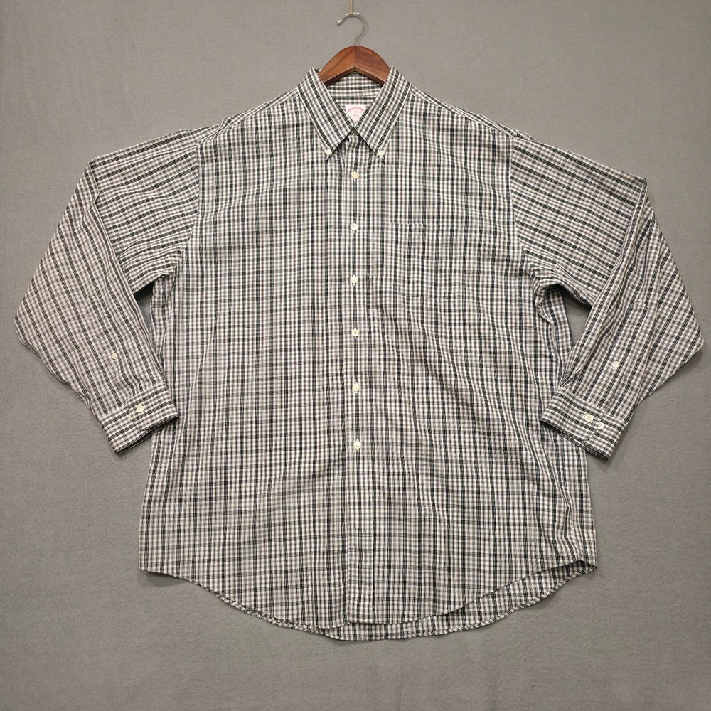 Brooks Brothers 346 Men's Multicolor Check Long Sleeve Non-Iron Shirt Size XL‎